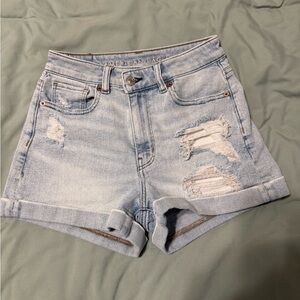 American Eagle Outfitters Light Wash Ripped Jean Shorts